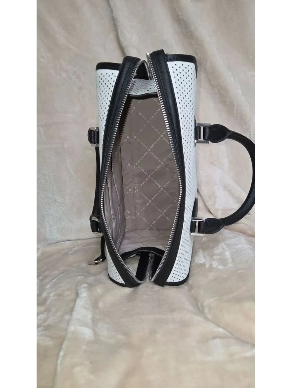 54. Michael Kors LACEY black white Satchel/Duffle bag